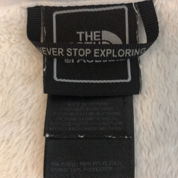 The North Face Fleece Jacket Zipper Pockets Full Zip Cream Color Size Small - Picture 12 of 13